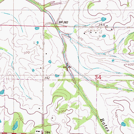 Topographic Map of Bates Creek, MS