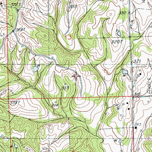 Topographic Map of Beach Creek (historical), MS