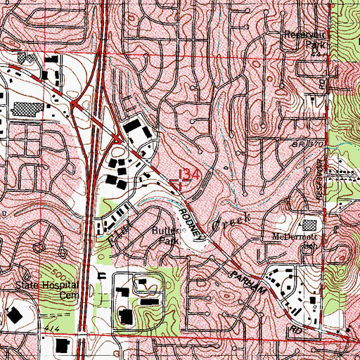 Topographic Map of Sturbridge Shopping Center, AR
