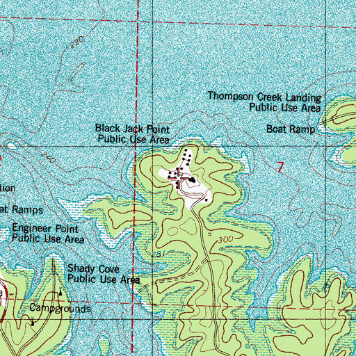 Topographic Map of Black Jack Point Public Use Area, MS