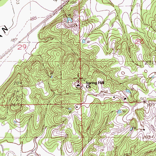 Topographic Map of Caldwell School (historical), MS