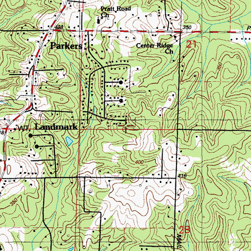 Topographic Map of Sunny Ridge Church (historical), AR