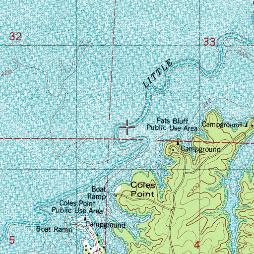 Topographic Map of Coils Ferry (historical), MS