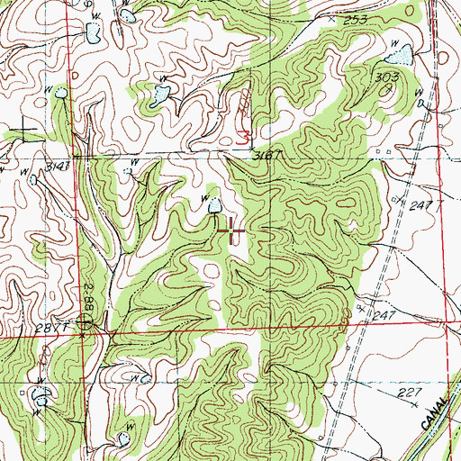 Topographic Map of Lake Creswell (historical), MS