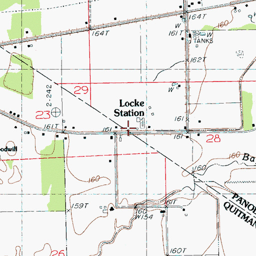 Topographic Map of Locke Station, MS