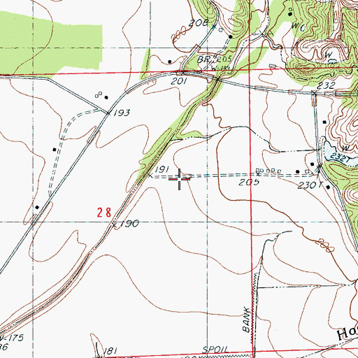 Topographic Map of Mastodon (historical), MS