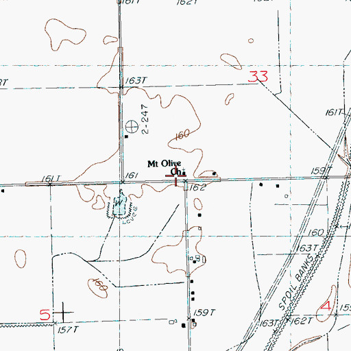 Topographic Map of Mount Olive School (historical), MS