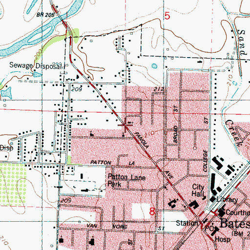 Topographic Map of Mount Zion Church, MS