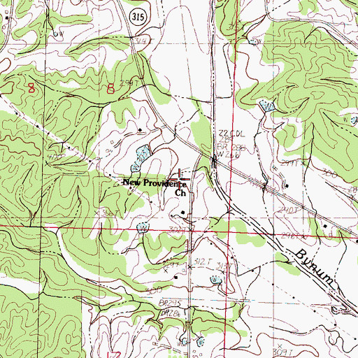 Topographic Map of New Providence Church, MS