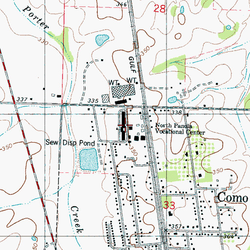 Topographic Map of North Panola Vocational Center, MS