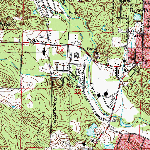 Topographic Map of Tall Timbers West, AR
