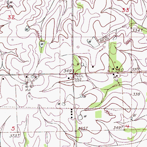 Topographic Map of Parksplace, MS