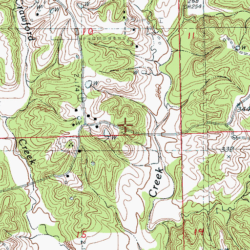 Topographic Map of Peach Creek (historical), MS