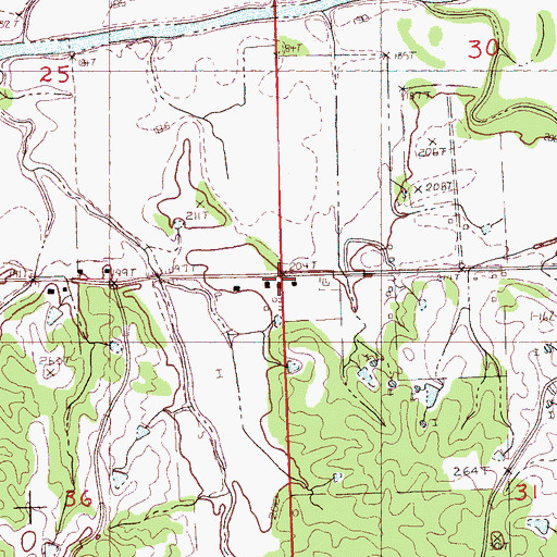 Topographic Map of Pharsalia Church (historical), MS