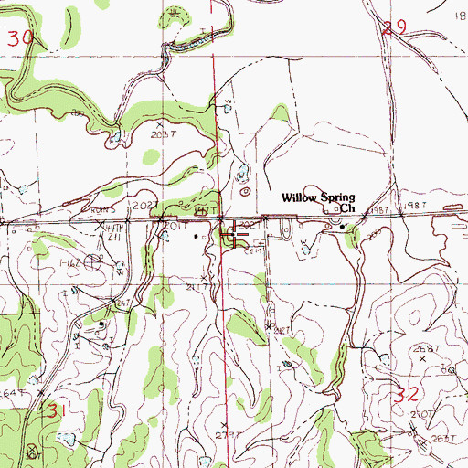 Topographic Map of Pleasant Grove Church, MS