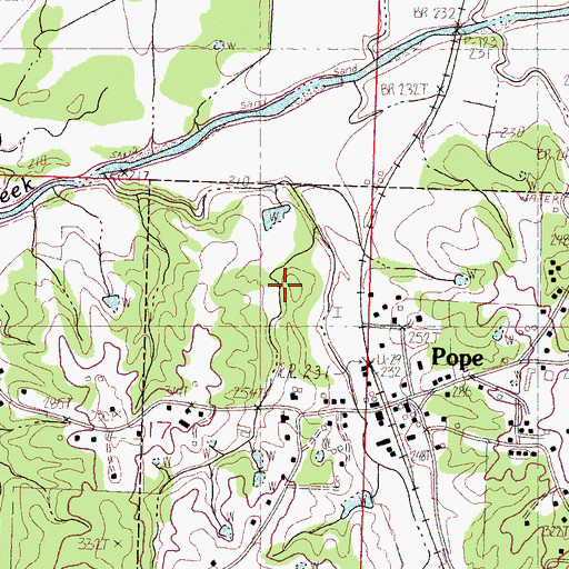 Topographic Map of Pope Baptist Church, MS