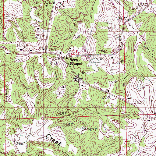 Topographic Map of Porter and Blankenships Store (historical), MS