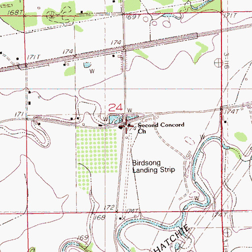 Topographic Map of Porters Ferry School (historical), MS