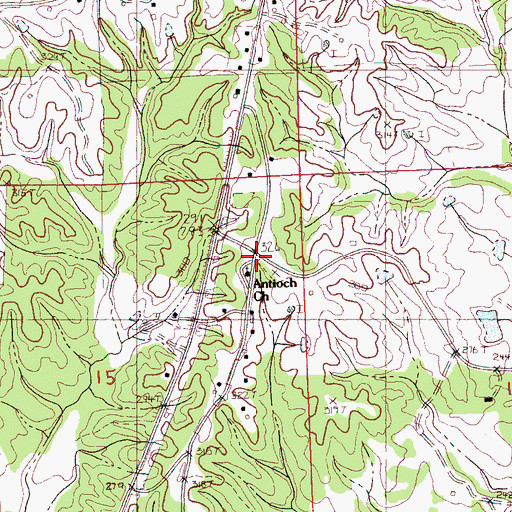 Topographic Map of Robina (historical), MS