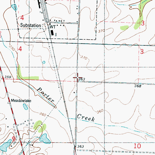 Topographic Map of Sledgeville (historical), MS