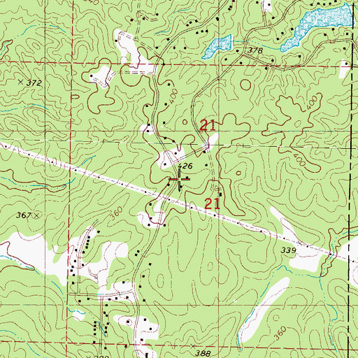 Topographic Map of Wallace, MS