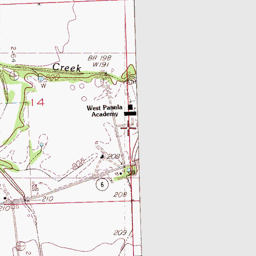 Topographic Map of West Panola Academy, MS
