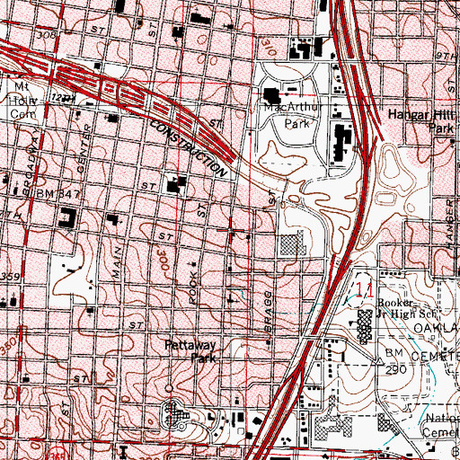Topographic Map of The Gospel Lighthouse, AR