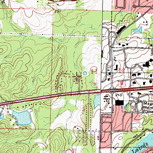 Topographic Map of East Lakewood, MS