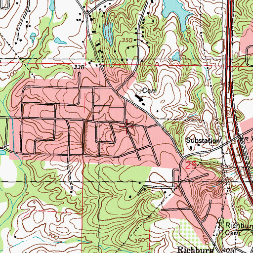 Topographic Map of Forrest Hills, MS