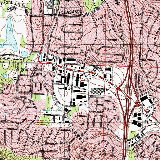 Topographic Map of The Market Place Shopping Center, AR
