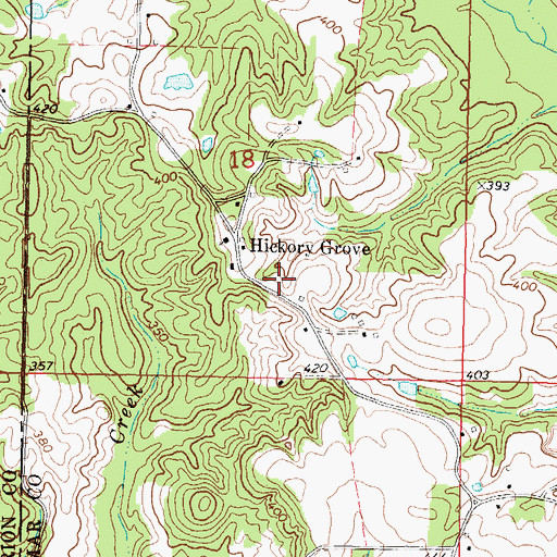 Topographic Map of Hickory Grove School (historical), MS
