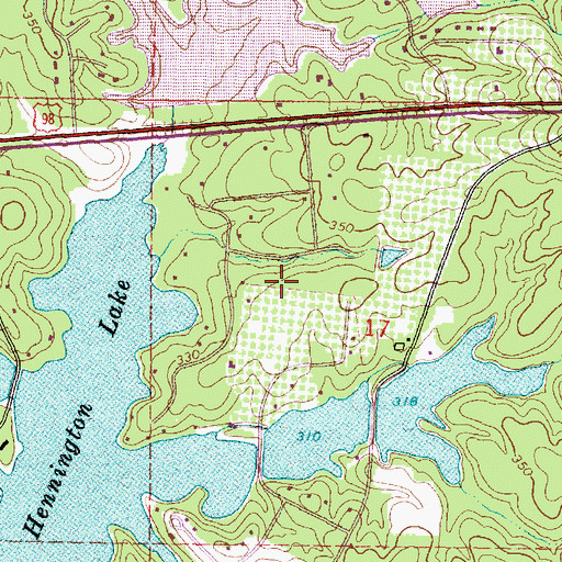 Topographic Map of Lake Serene South, MS