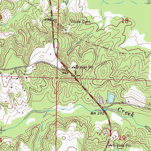 Topographic Map of Lee School (historical), MS