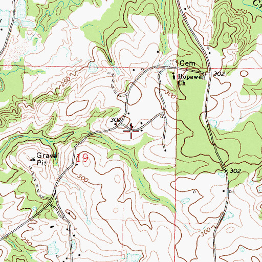Topographic Map of Lott School (historical), MS