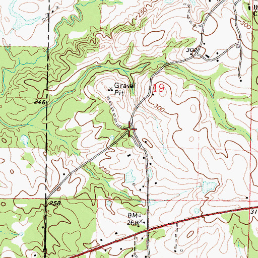 Topographic Map of Parkers Chapel (historical), MS