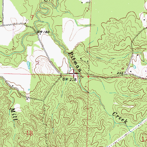Topographic Map of Pitman Creek School (historical), MS