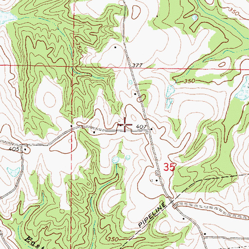 Topographic Map of Powell School (historical), MS