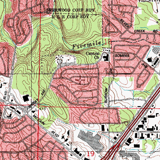 Topographic Map of Timber Creek, AR