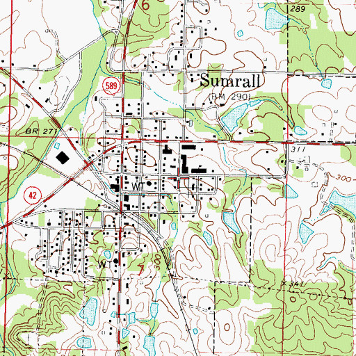 Topographic Map of Sumrall Methodist Church, MS