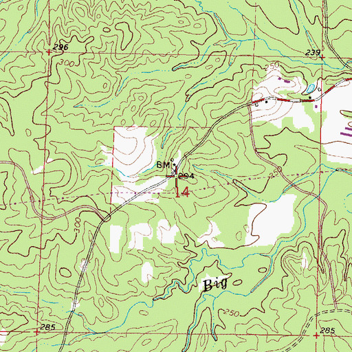 Topographic Map of Sutton School (historical), MS