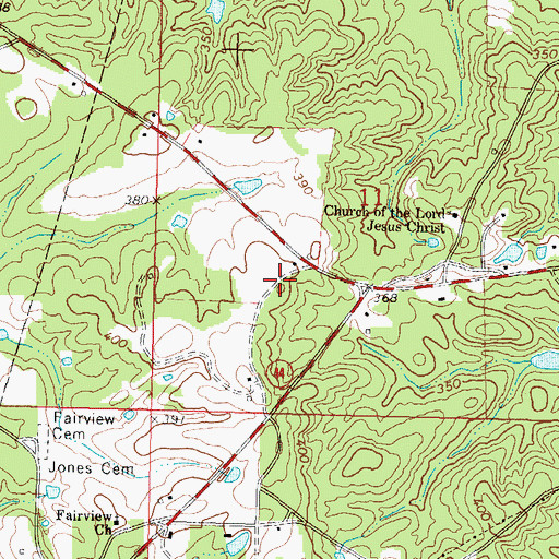 Topographic Map of Threemile School (historical), MS