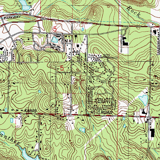 Topographic Map of Timber Ridge, AR