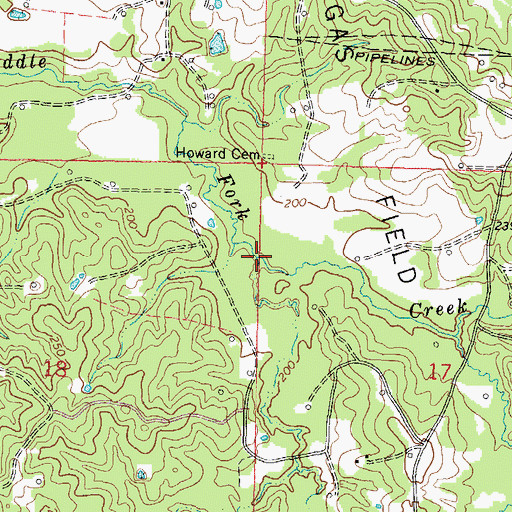 Topographic Map of White Oak Creek, MS
