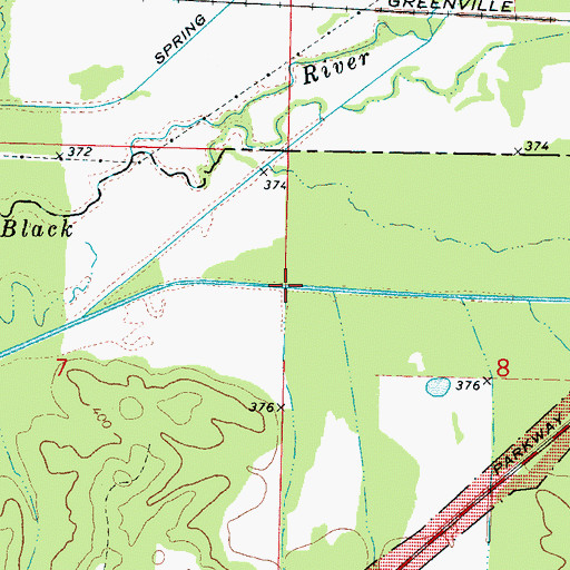 Topographic Map of Ballard Branch, MS