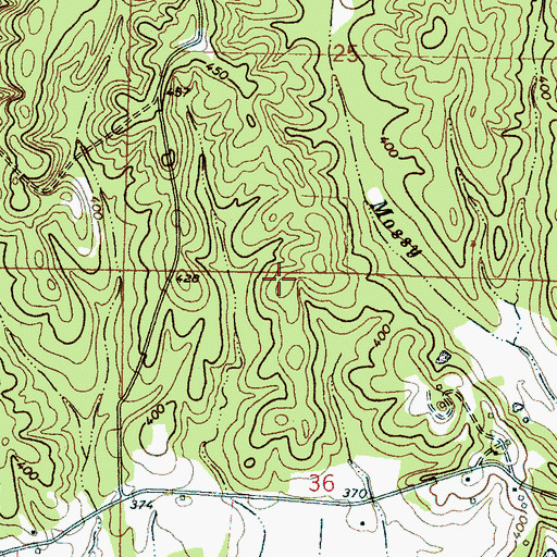 Topographic Map of Bluff Springs School (historical), MS
