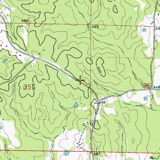 Topographic Map of Busby School (historical), MS