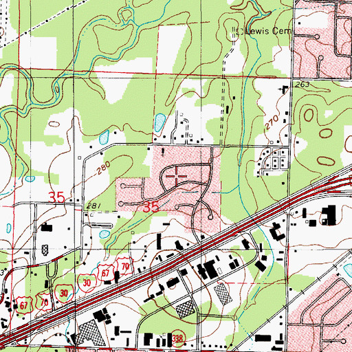 Topographic Map of Town and Country Estates, AR