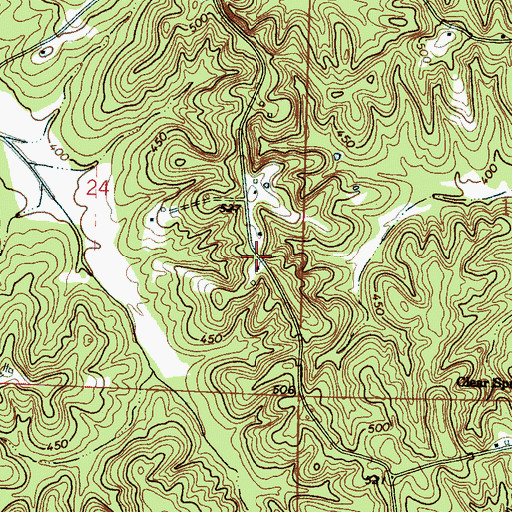 Topographic Map of Chapel Hill School (historical), MS