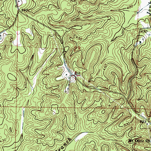 Topographic Map of Coxs Store (historical), MS
