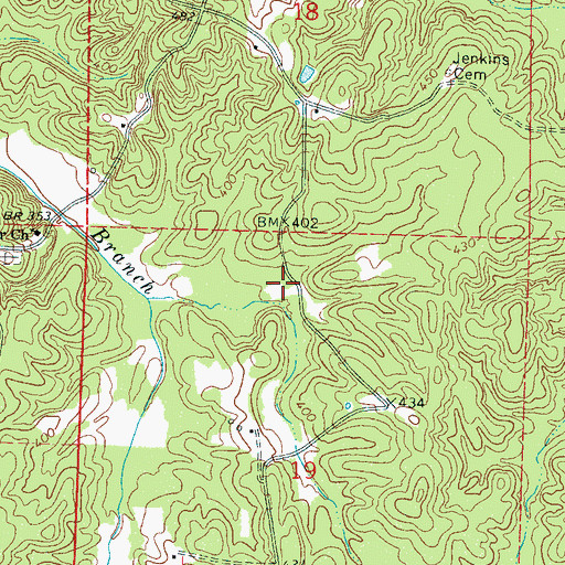Topographic Map of Ebenezer School (historical), MS